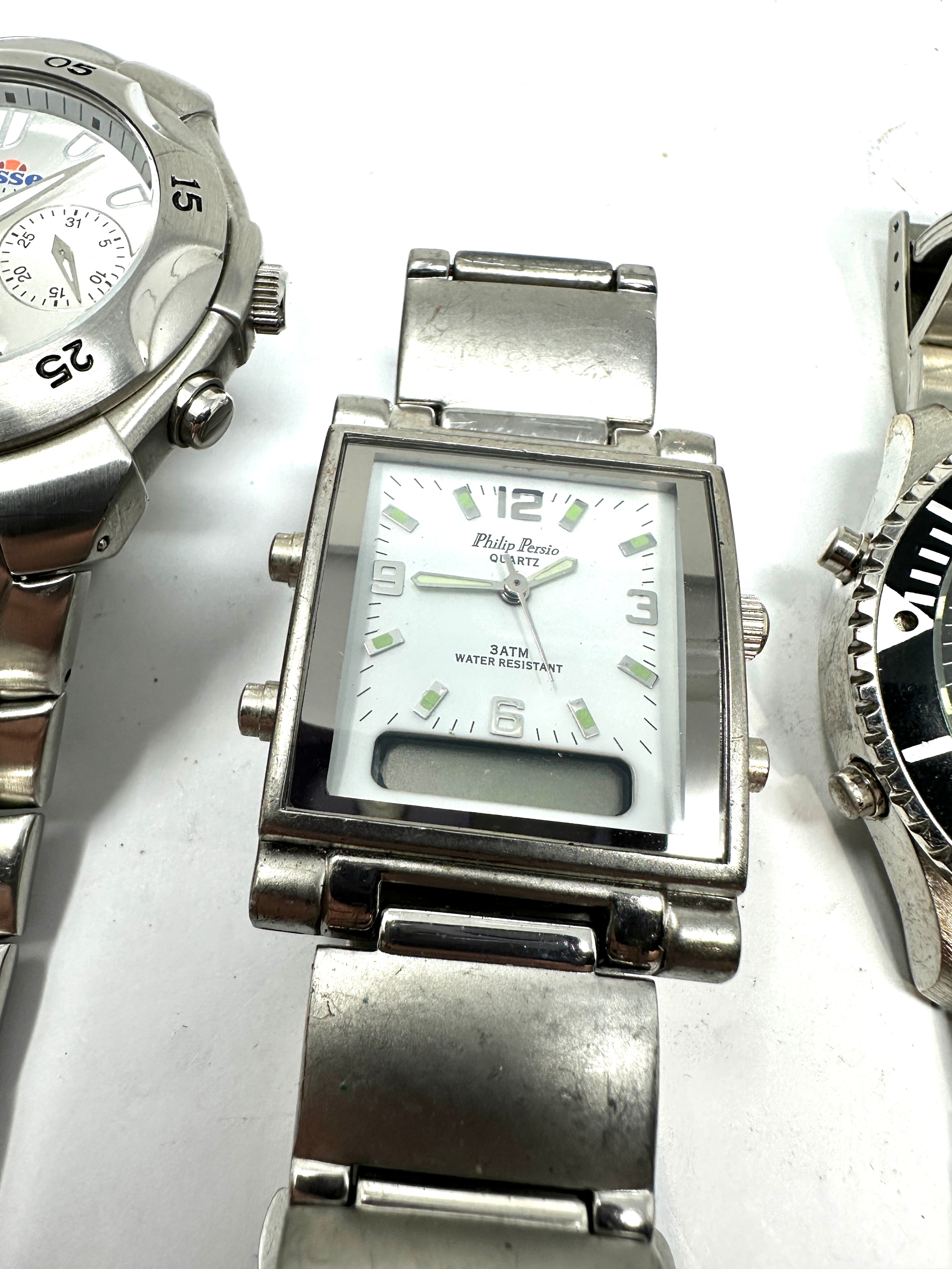 selection of chronograph wrist watches inc ellesse philip persio ingersoll spares or repair - Image 3 of 5