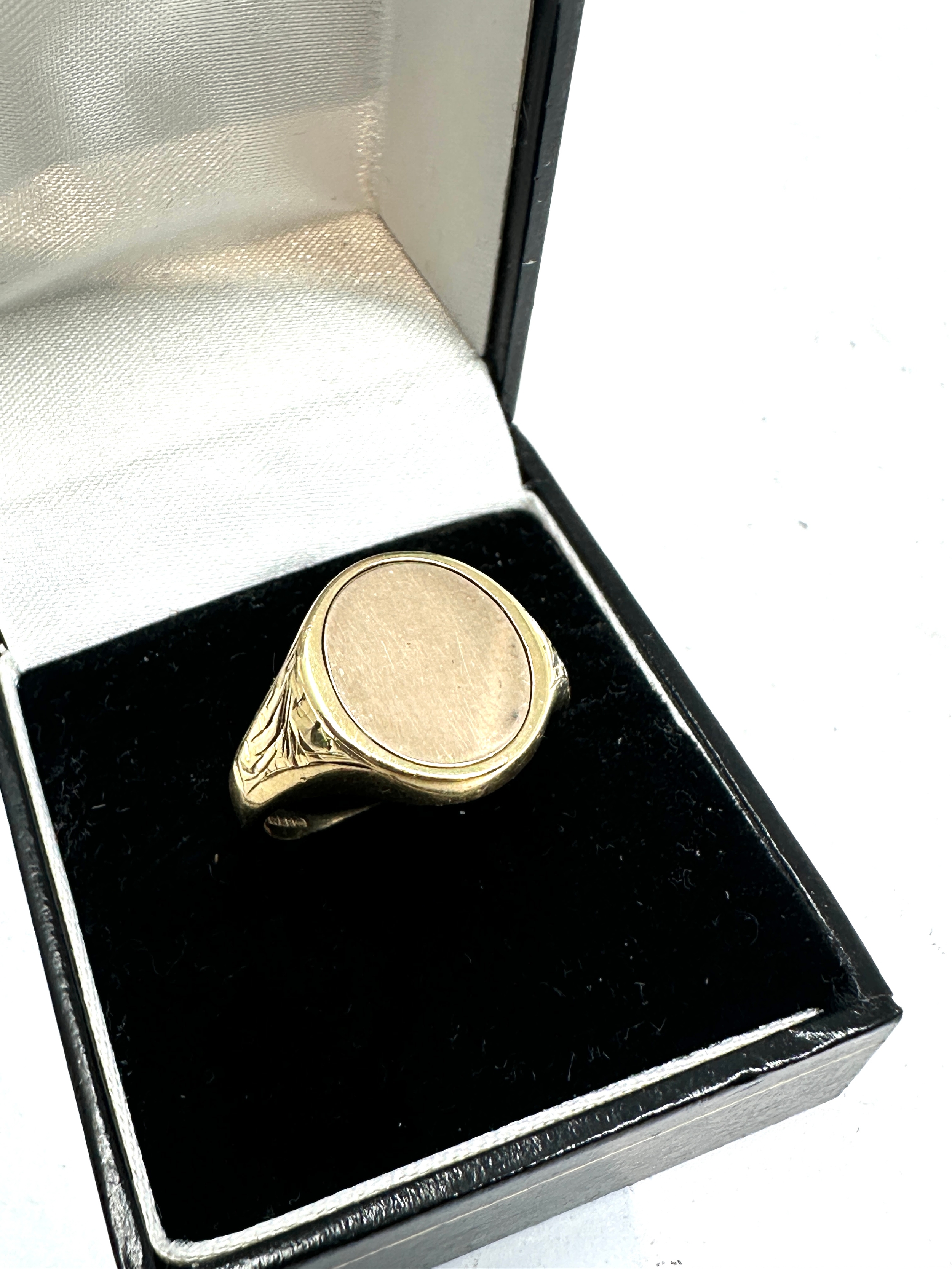 Vintage 9ct gold & enamel masonic ring weight 6.9g - Image 4 of 6