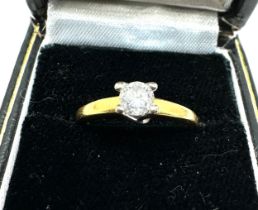 18ct gold diamond solitaire ring diamond measures approx 4mm dia est 0.25ct weight approx 3g