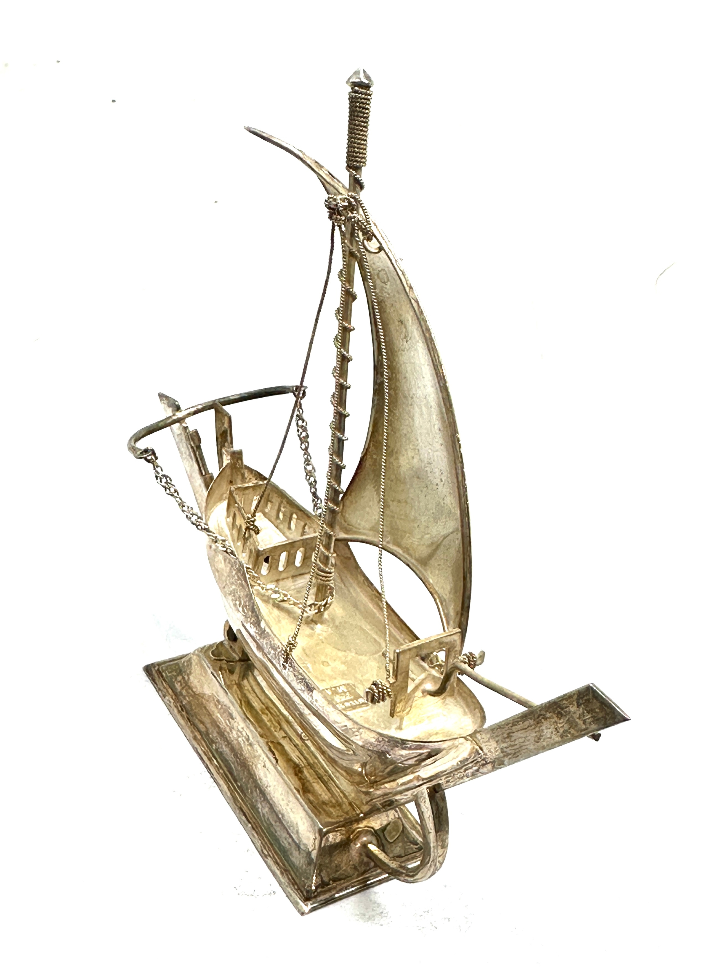 Vintage chinese junk boat hallmarked 925 measures approx 12cm wide height 13cm weight 85g - Bild 2 aus 4