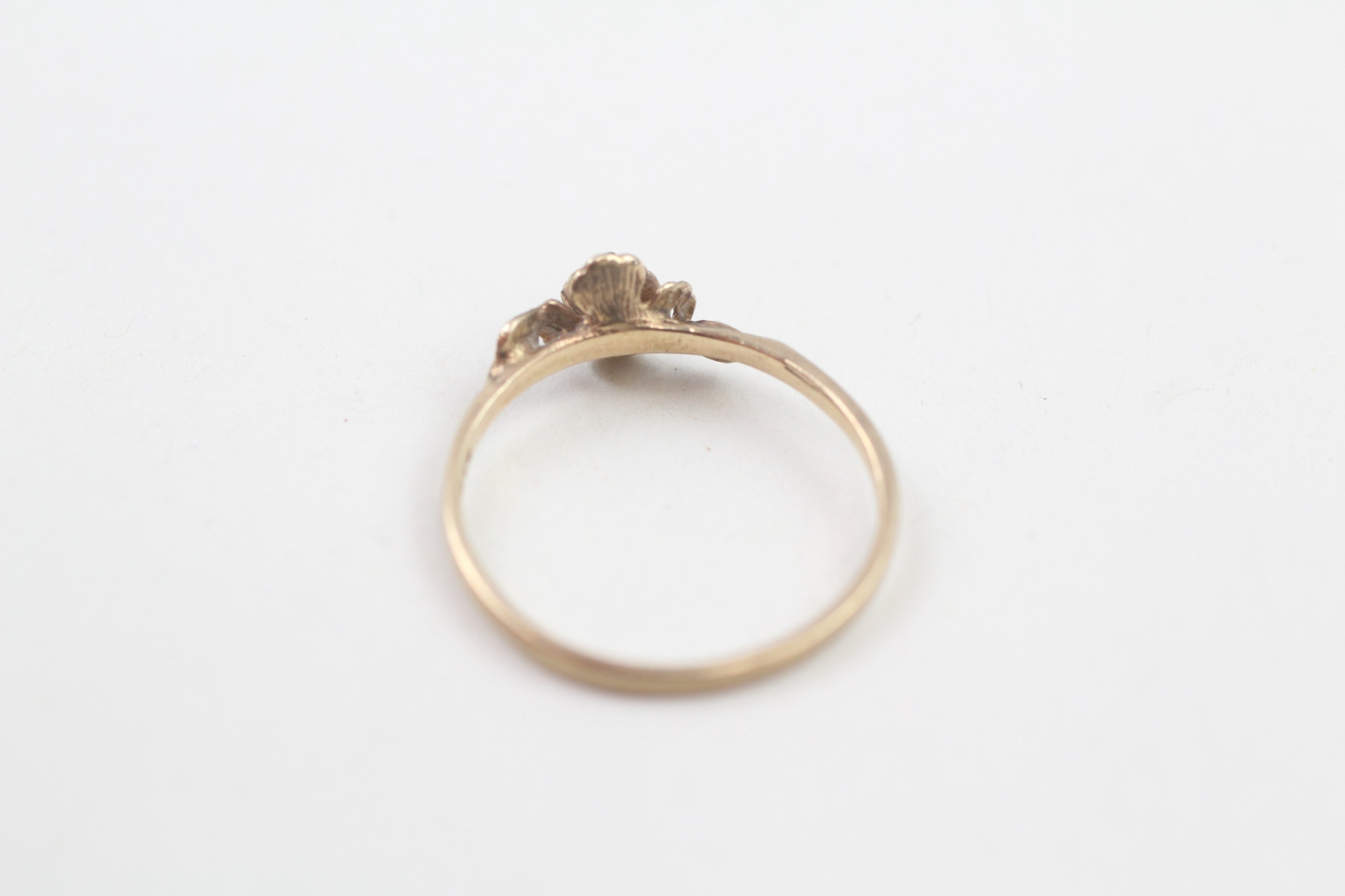 9ct gold vintage sapphire rose dress ring (0.9g) - Image 4 of 4