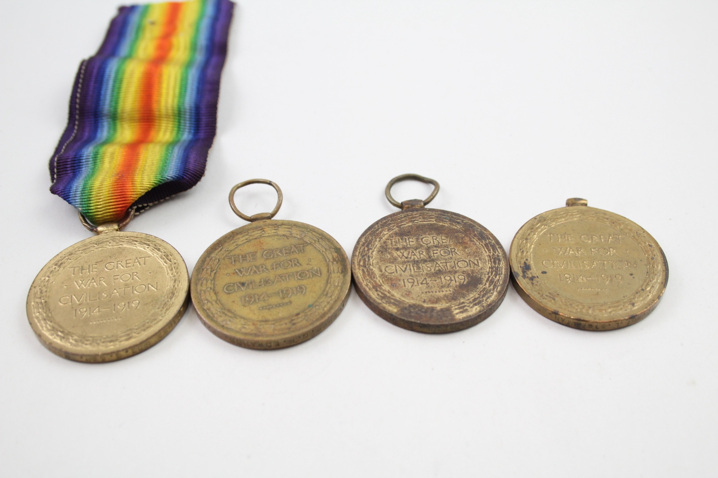 WW1 Victory Medals x 4 Named 1797 A Bmdr G.F Edwards R.A etc - Image 6 of 6