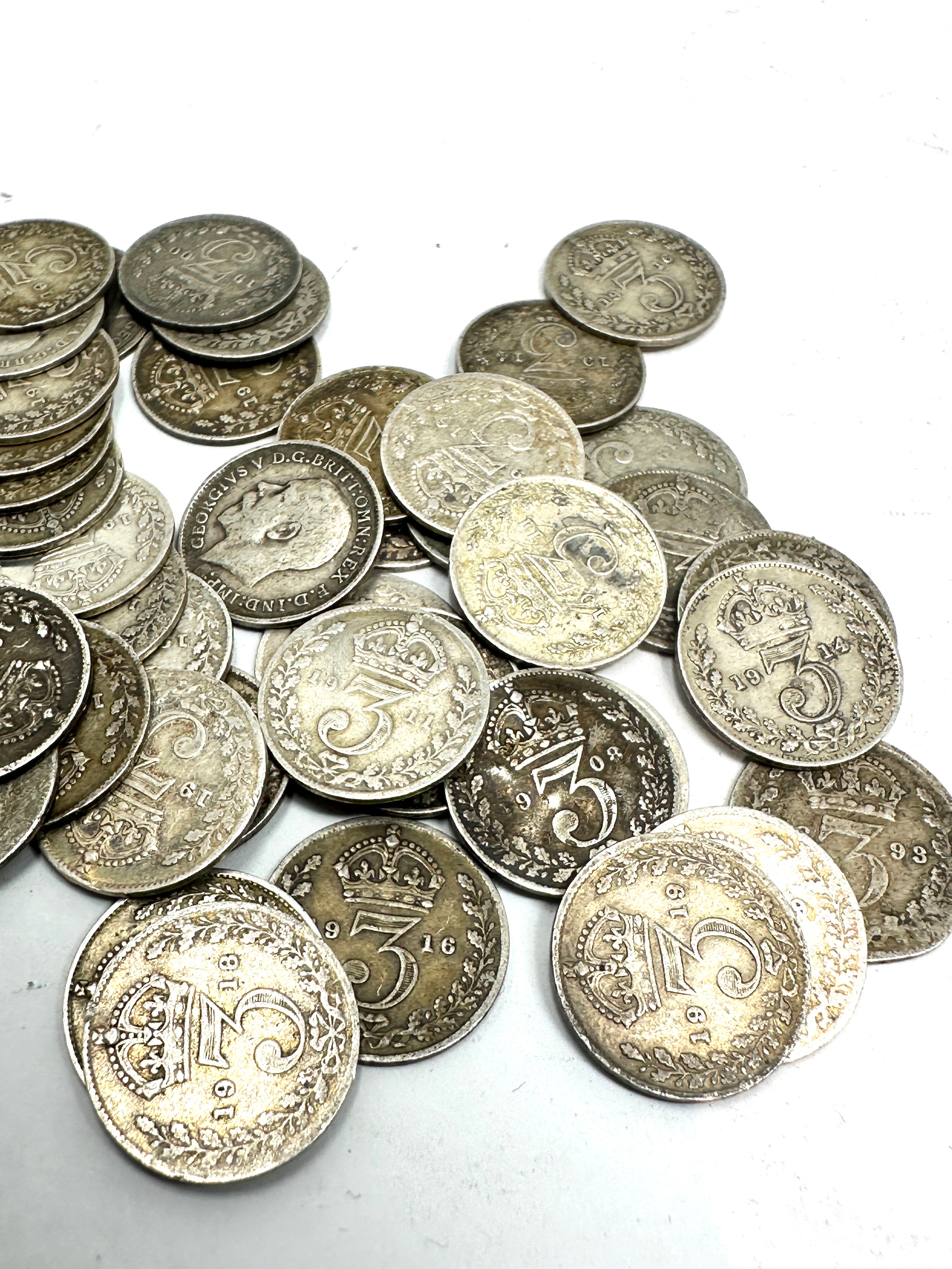 Selection of pre 1920 silver threepence coins weight 64g - Bild 3 aus 3