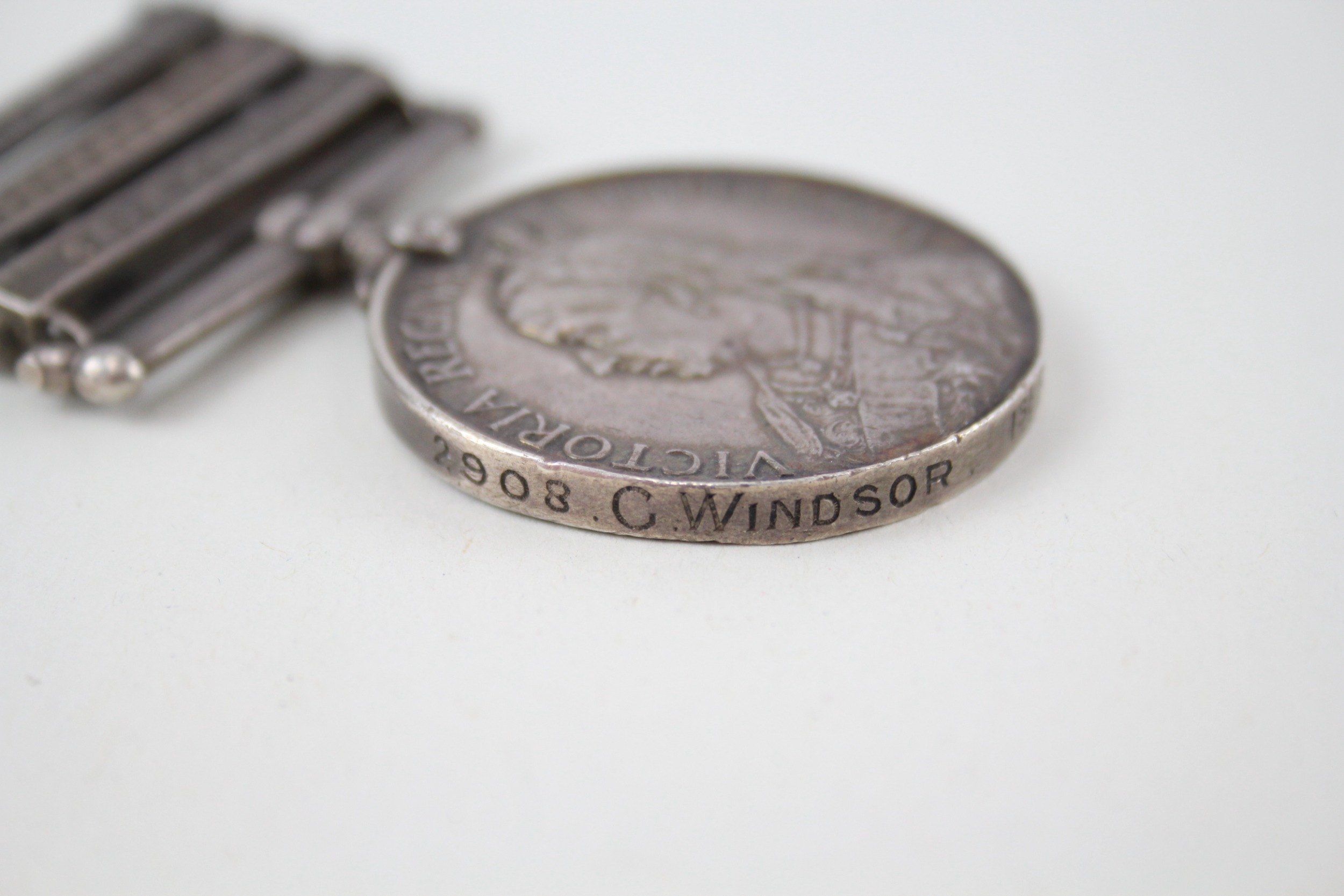Boer War Queens South Africa Medal Named 2908 C. Windsor - Image 5 of 6