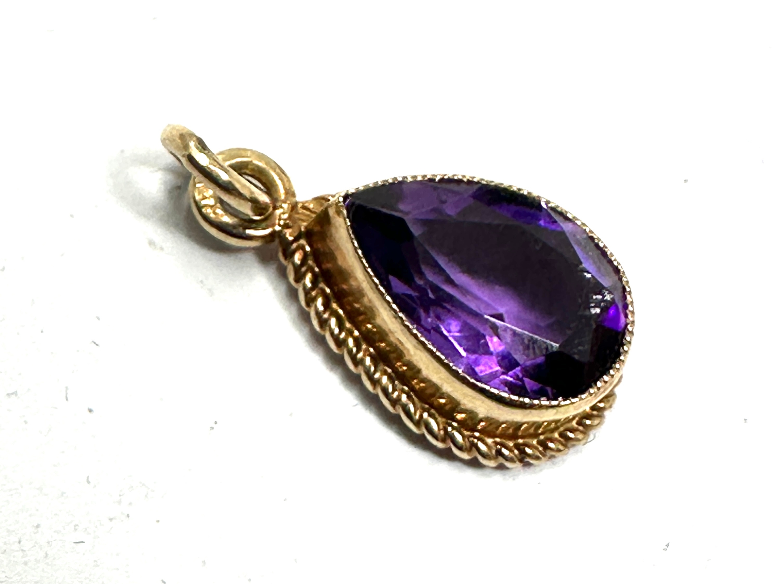 9ct gold amethyst pendant - Image 3 of 4