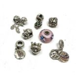 8 silver pandora charms