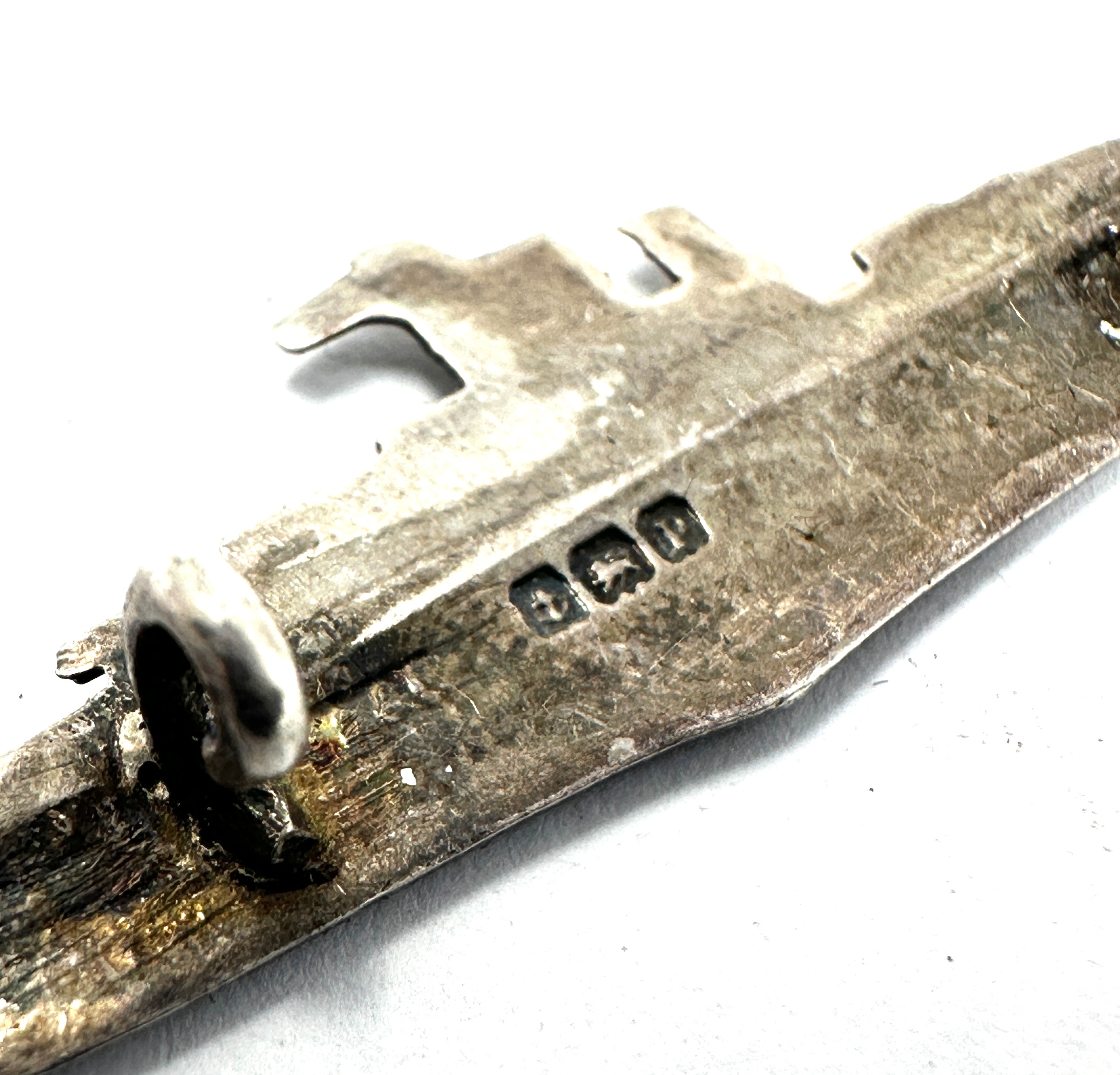 rare small ww1 silver & enamel battleship sweetheart brooch measures approx 3.7cm - Image 4 of 5