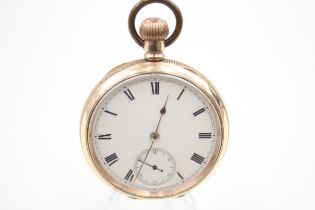 WALTHAM Gents Vintage Rolled Gold Open Face Pocket Watch Hand-wind Working