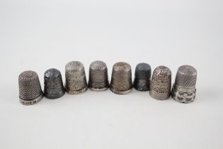 8 x .925 sterling thimbles inc charles horner
