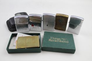 Zippo Lighter Job Lot Inc Polished Chrome Solid Brass Leather Case Harley D x 6