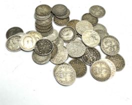 Selection of pre 1920 silver threepence coins weight 64g