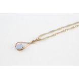 9ct gold opal pendant & chain (2.2g)