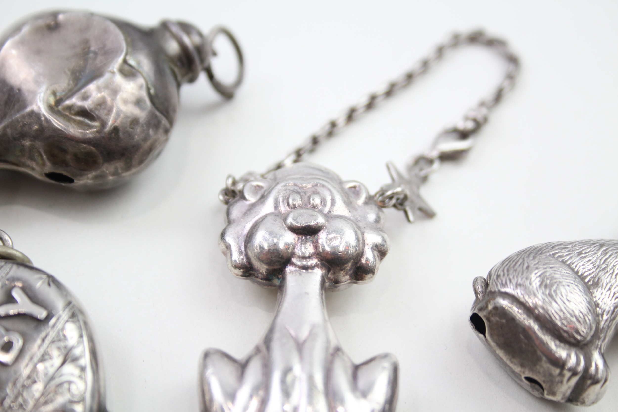 4 x .925 sterling silver baby rattles - Image 6 of 8
