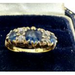 Antique 18ct gold sapphire & diamond ring weight 3.6g