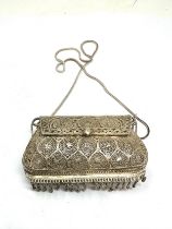 Silver Filigree Purse Bag marked BJI xrt tested as 925 silver weight 123g