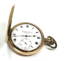 Gold plated tho russell & sons full hunter pocket watch the watch is not ticking