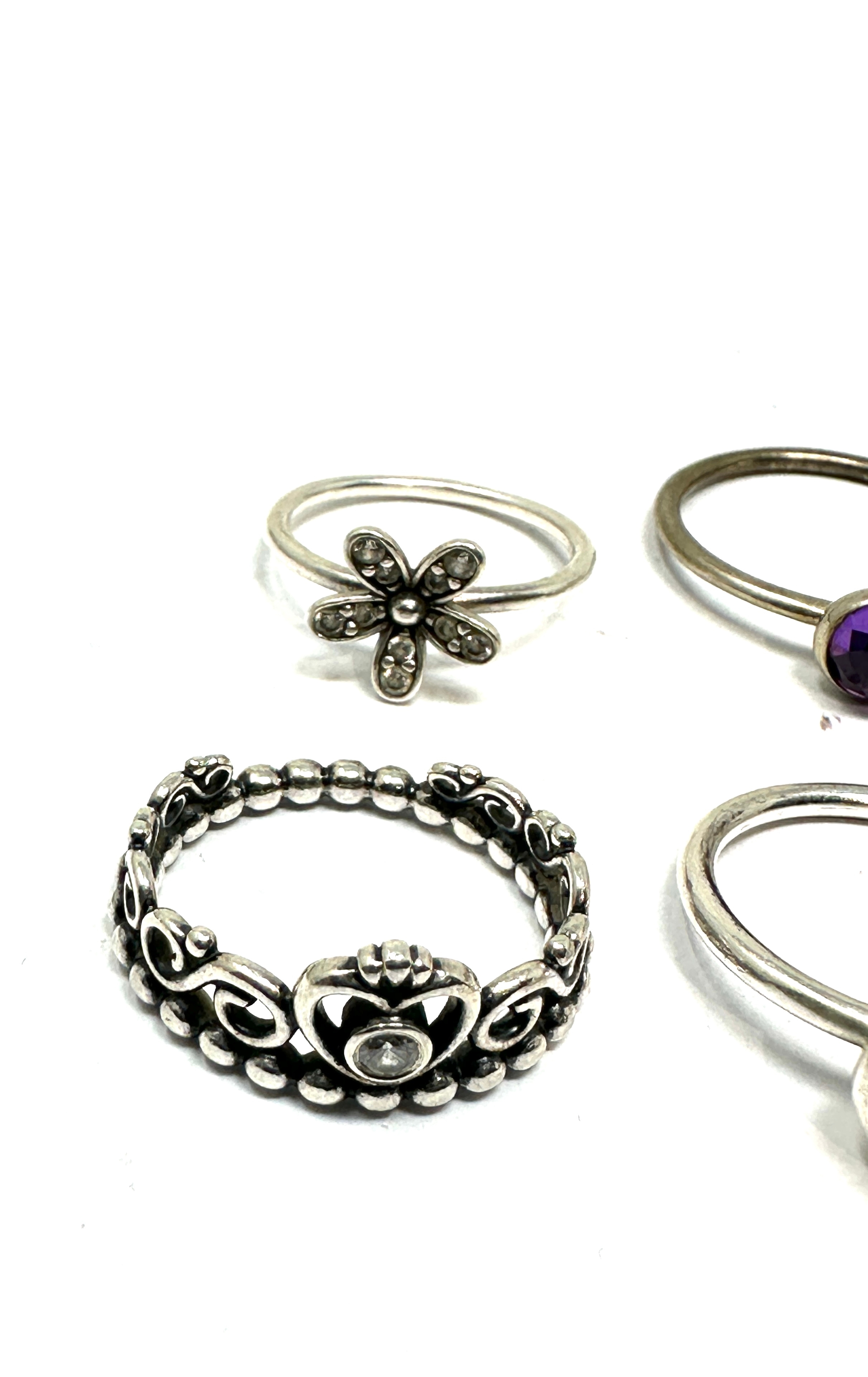 6 silver pandora rings - Image 2 of 3