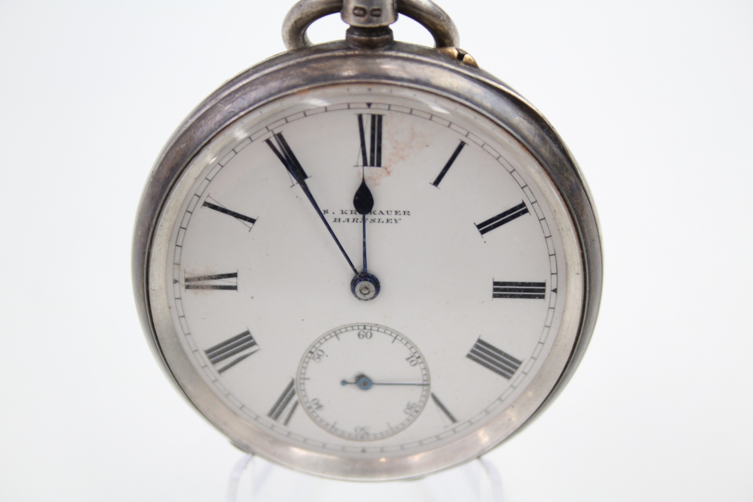 Sterling Silver Gents Vintage Open Face Pocket Watch Hand-wind not Working - Image 2 of 8