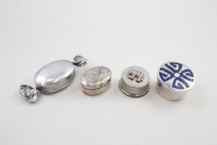 4 x .925 sterling silver pill / trinket boxes