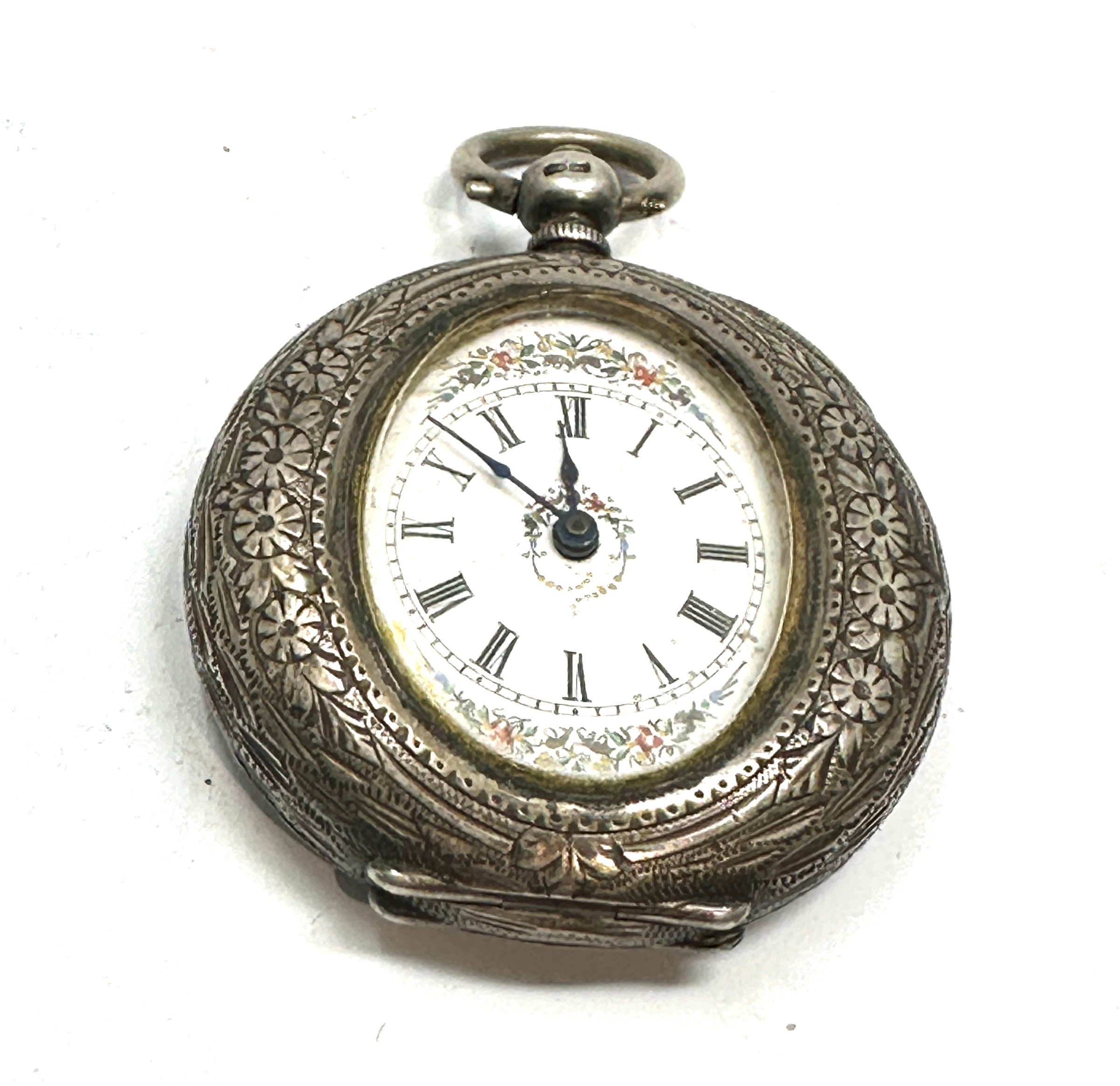 Antique silver fob watch the watch is not ticking