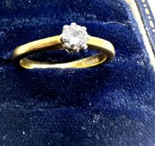 18ct gold solitaire diamond ring diamond measures approx 4mm weight 2.8g