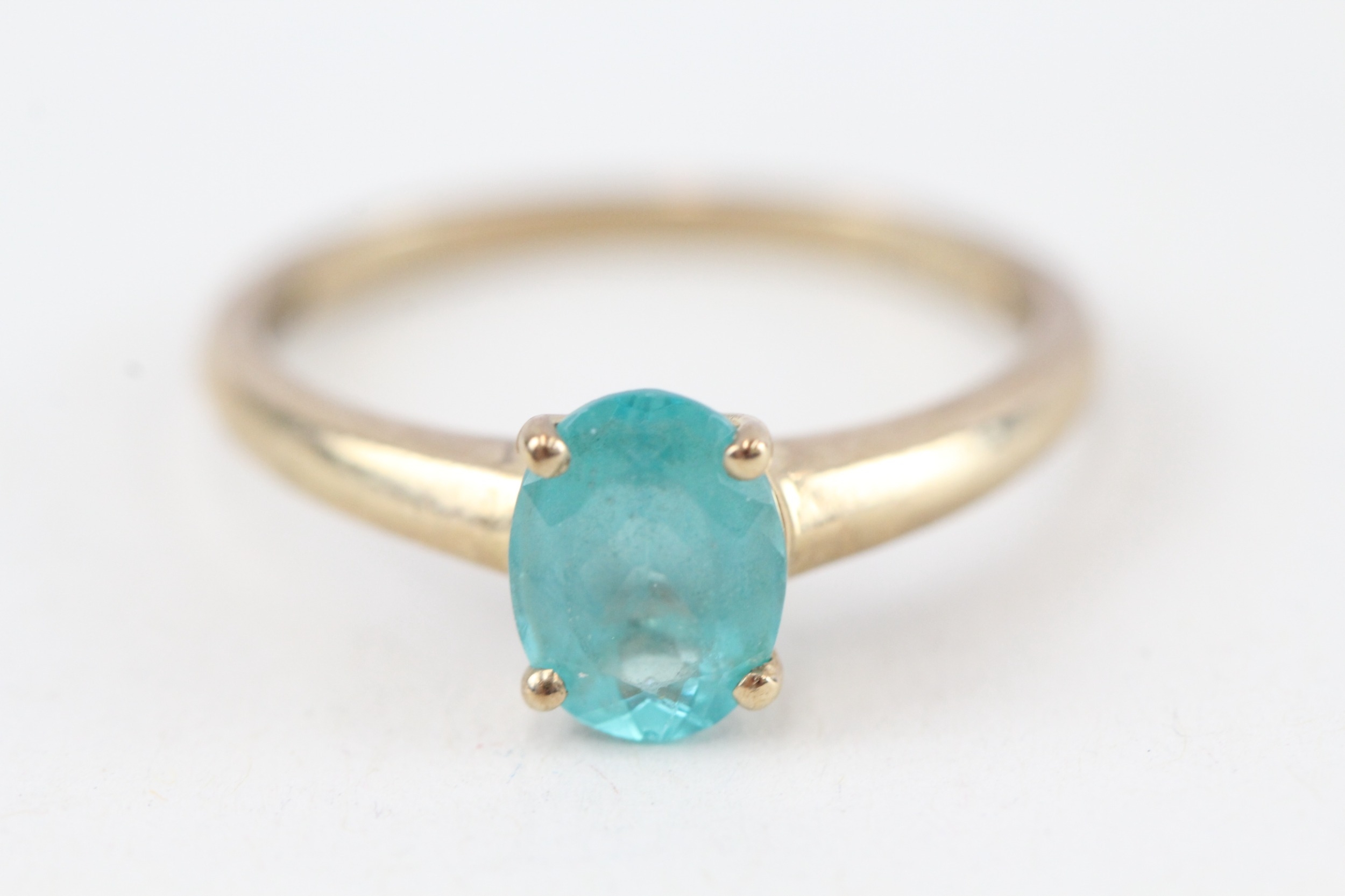 9ct gold blue gemstone ring (1.8g)