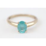 9ct gold blue gemstone ring (1.8g)