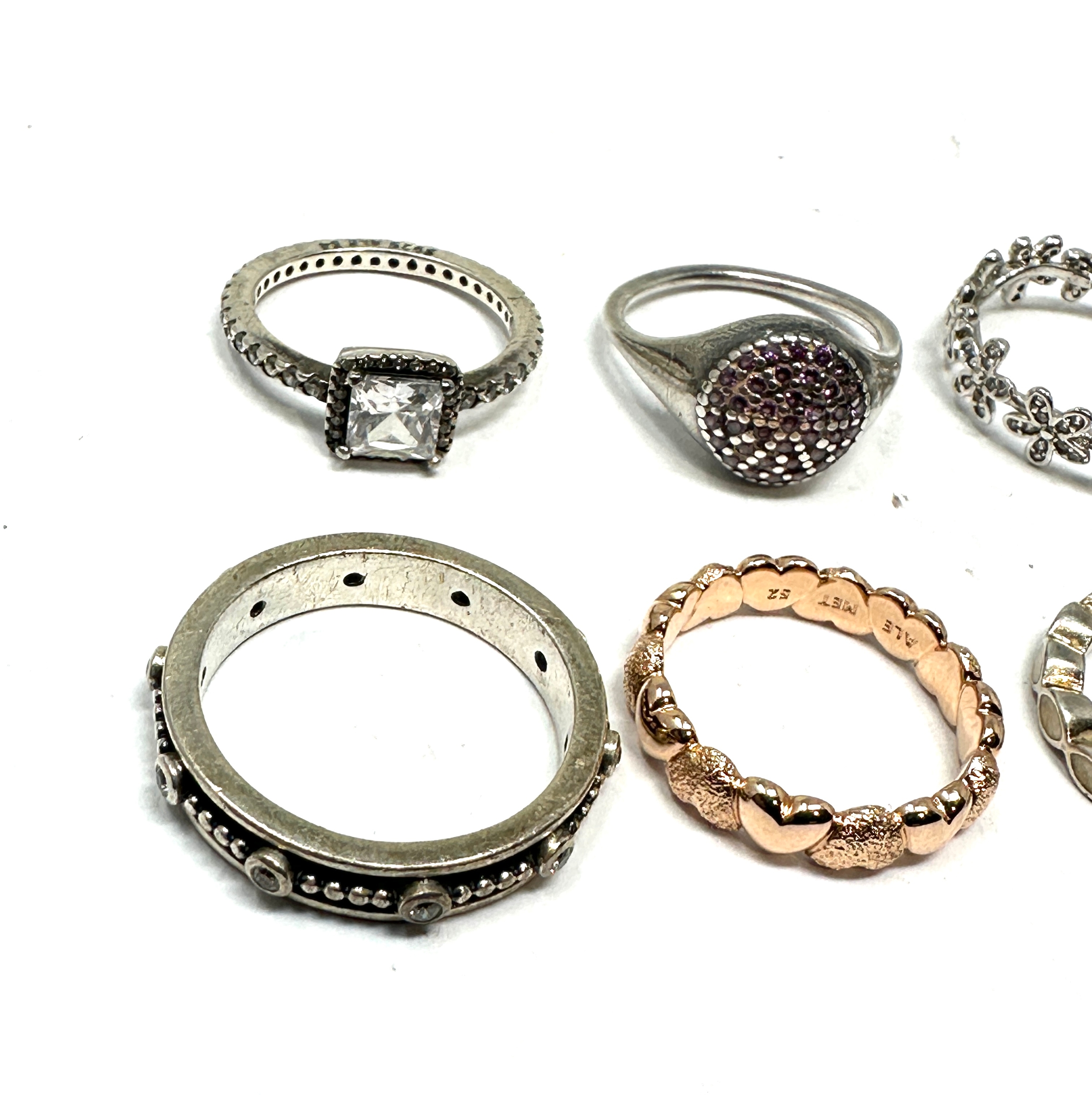 6 silver pandora rings - Image 2 of 3