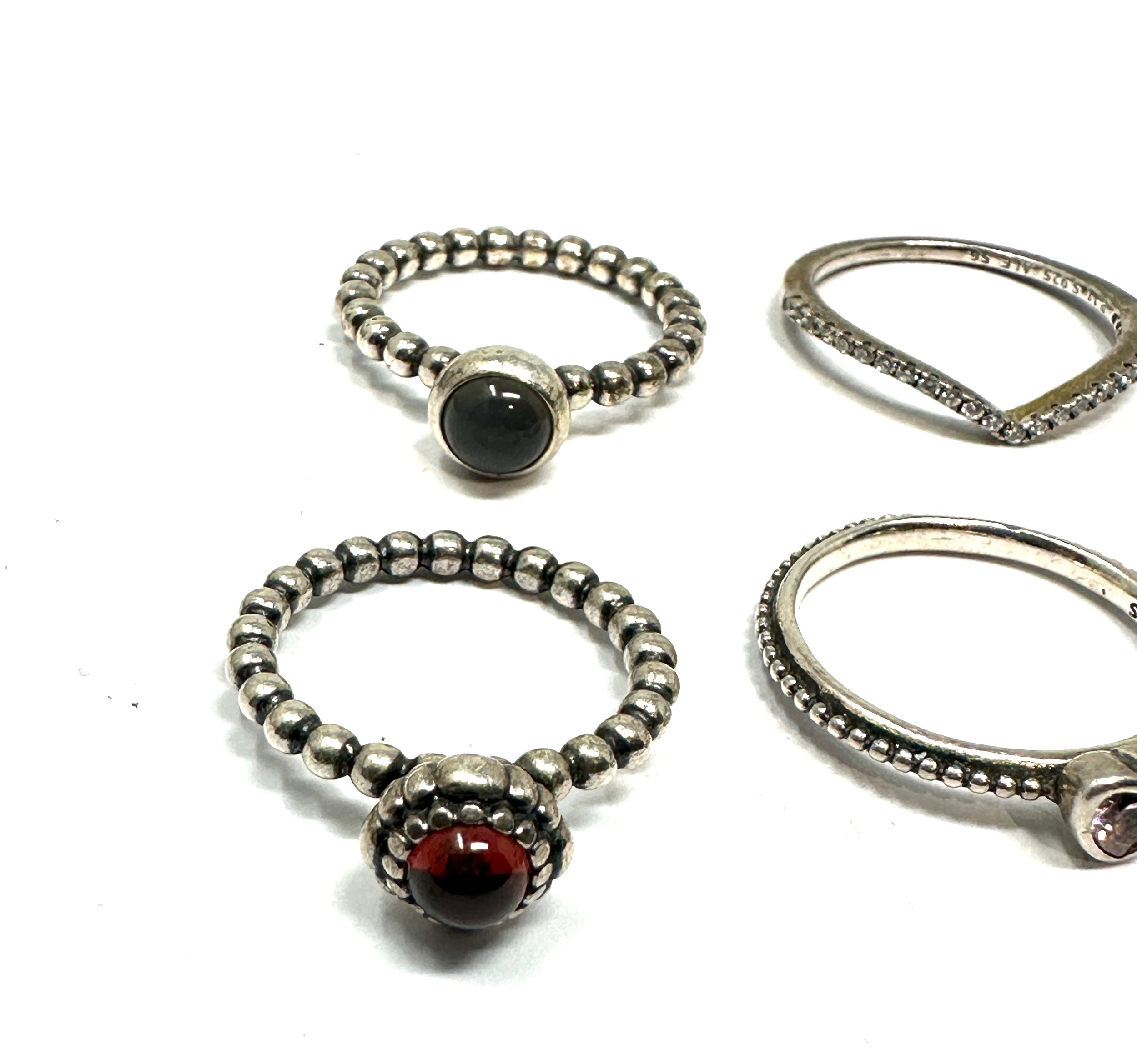 6 silver pandora rings - Image 2 of 3