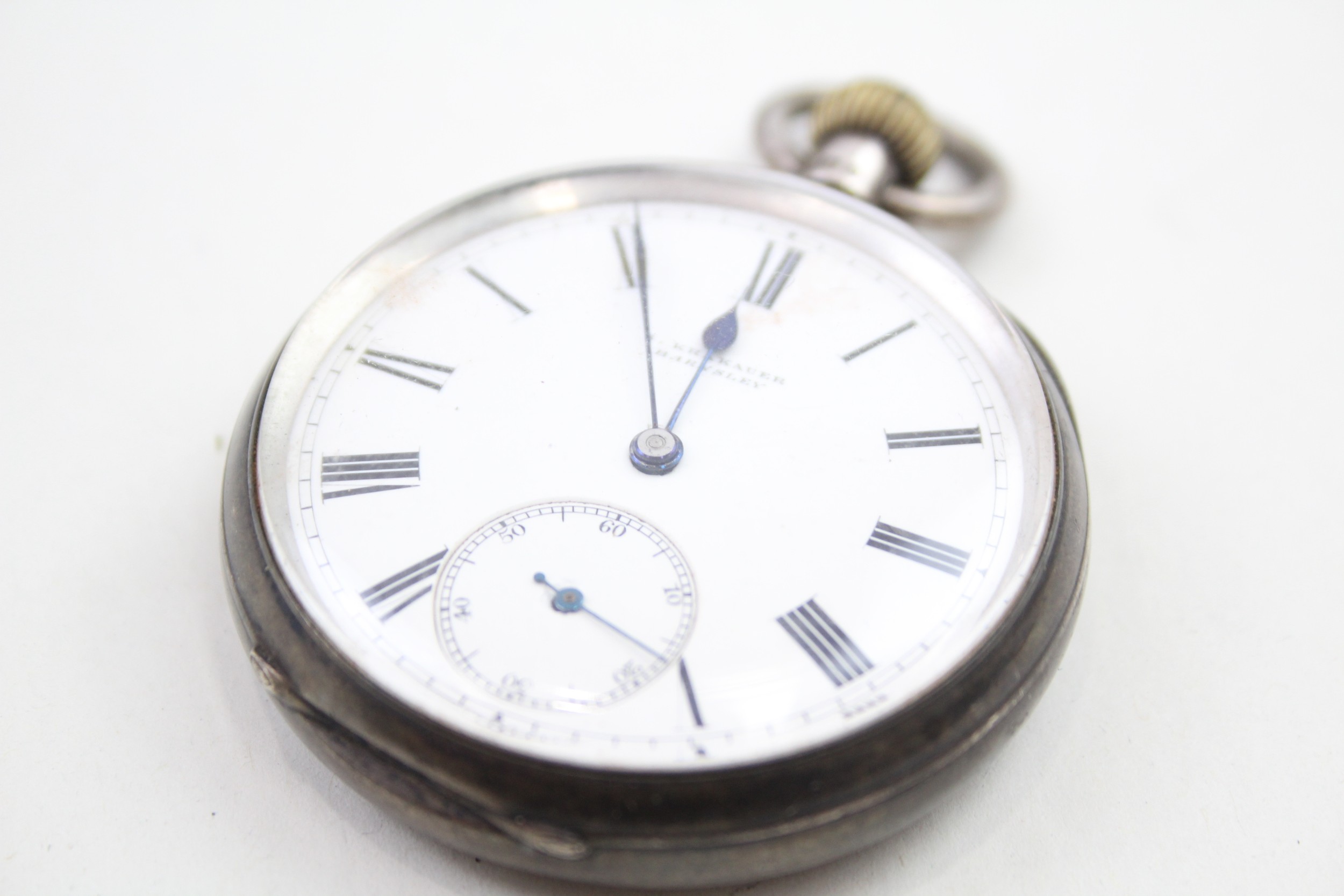 Sterling Silver Gents Vintage Open Face Pocket Watch Hand-wind not Working - Image 3 of 8
