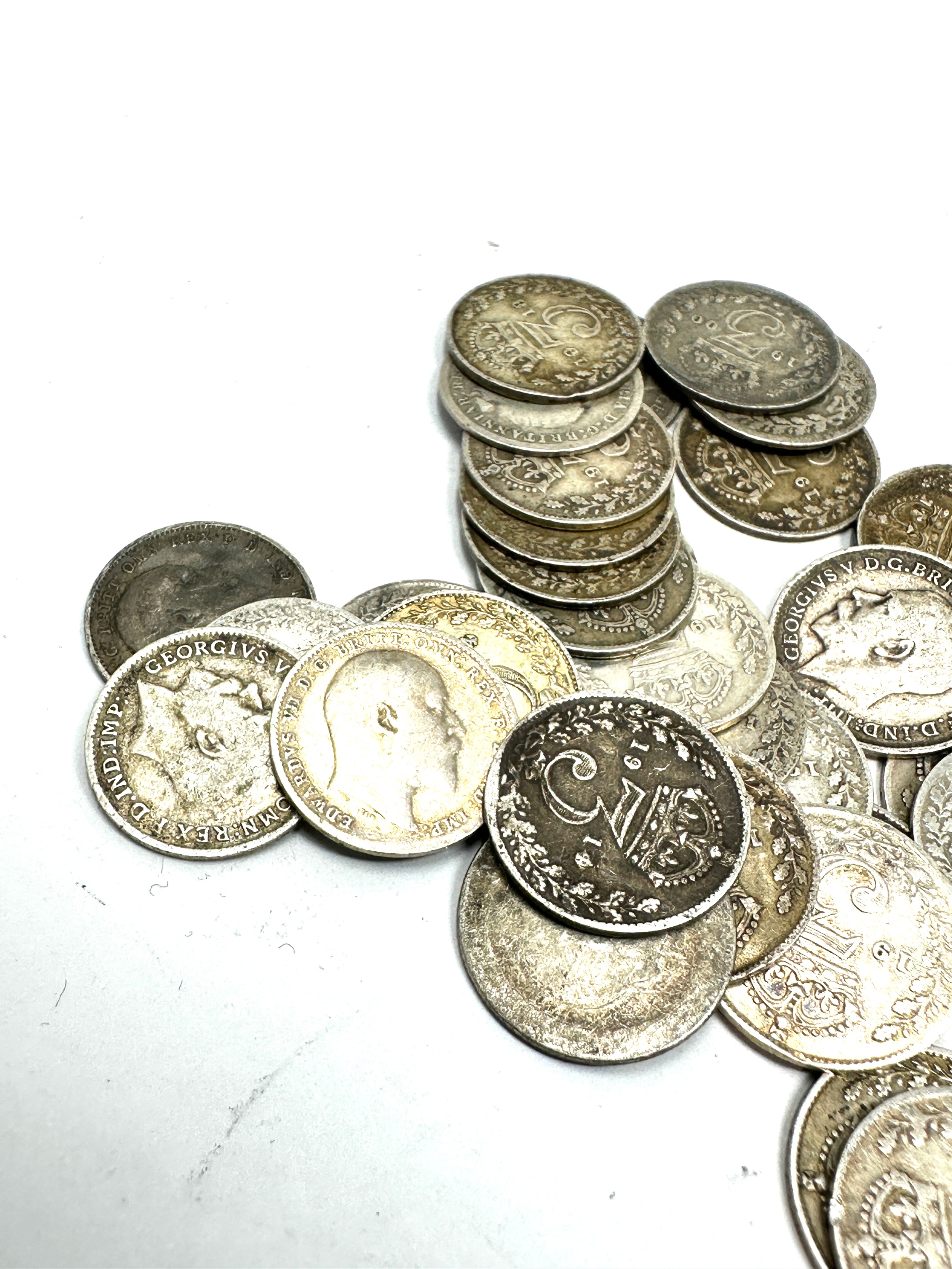 Selection of pre 1920 silver threepence coins weight 64g - Bild 2 aus 3