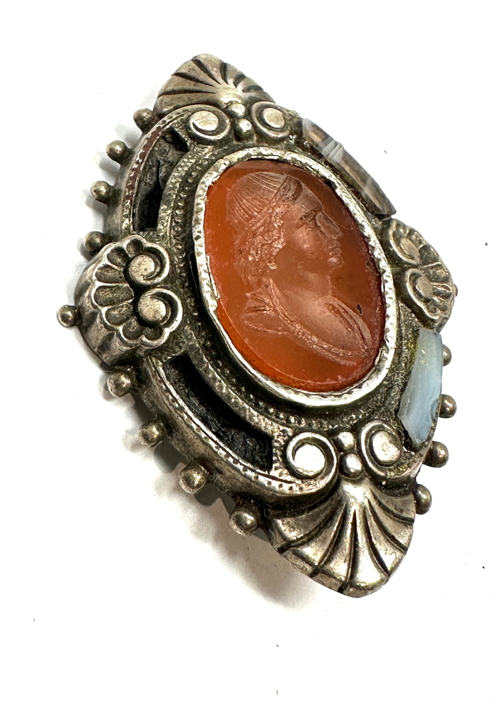 antique roman intaglio of a woman set in later victorian scottish brooch the intaglio measures - Image 3 of 4