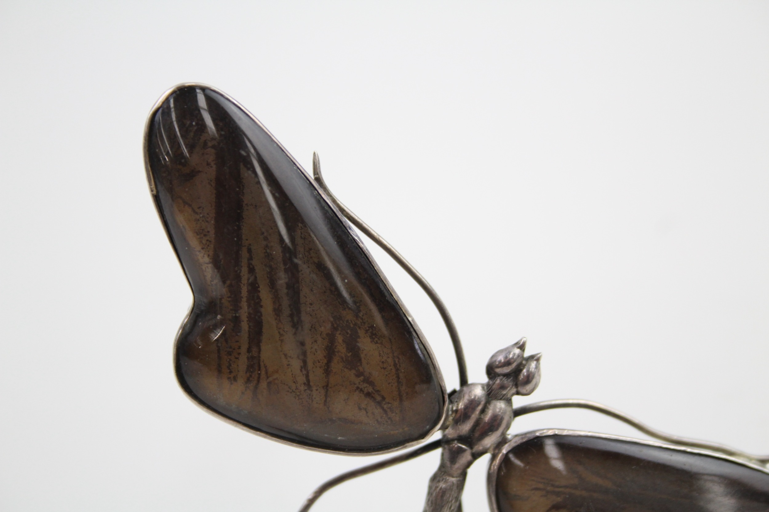 Silver vintage butterfly wing set dragonfly brooch (19g) - Image 5 of 9