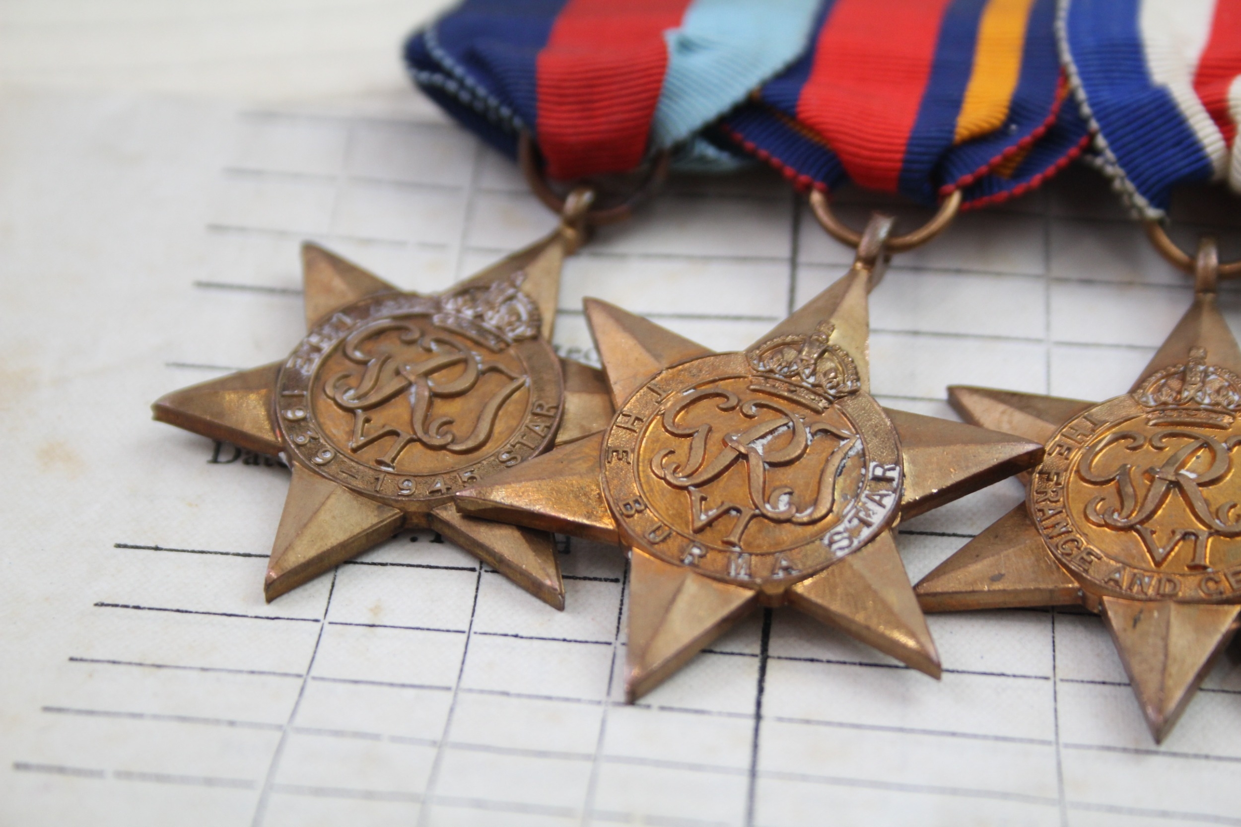 WW2 Mounted Medal Group & Original Paperwork Navy - Image 2 of 7