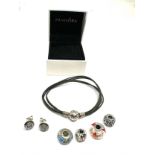 selection of silver pandora jewellery inc earrings bracelet & charms
