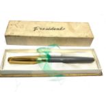 Boxed 14ct gold nib president fountain pen