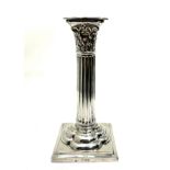 Antique silver corinthian column candlestick measures approx height 17cm London silver hallmarks