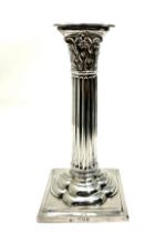 Antique silver corinthian column candlestick measures approx height 17cm London silver hallmarks