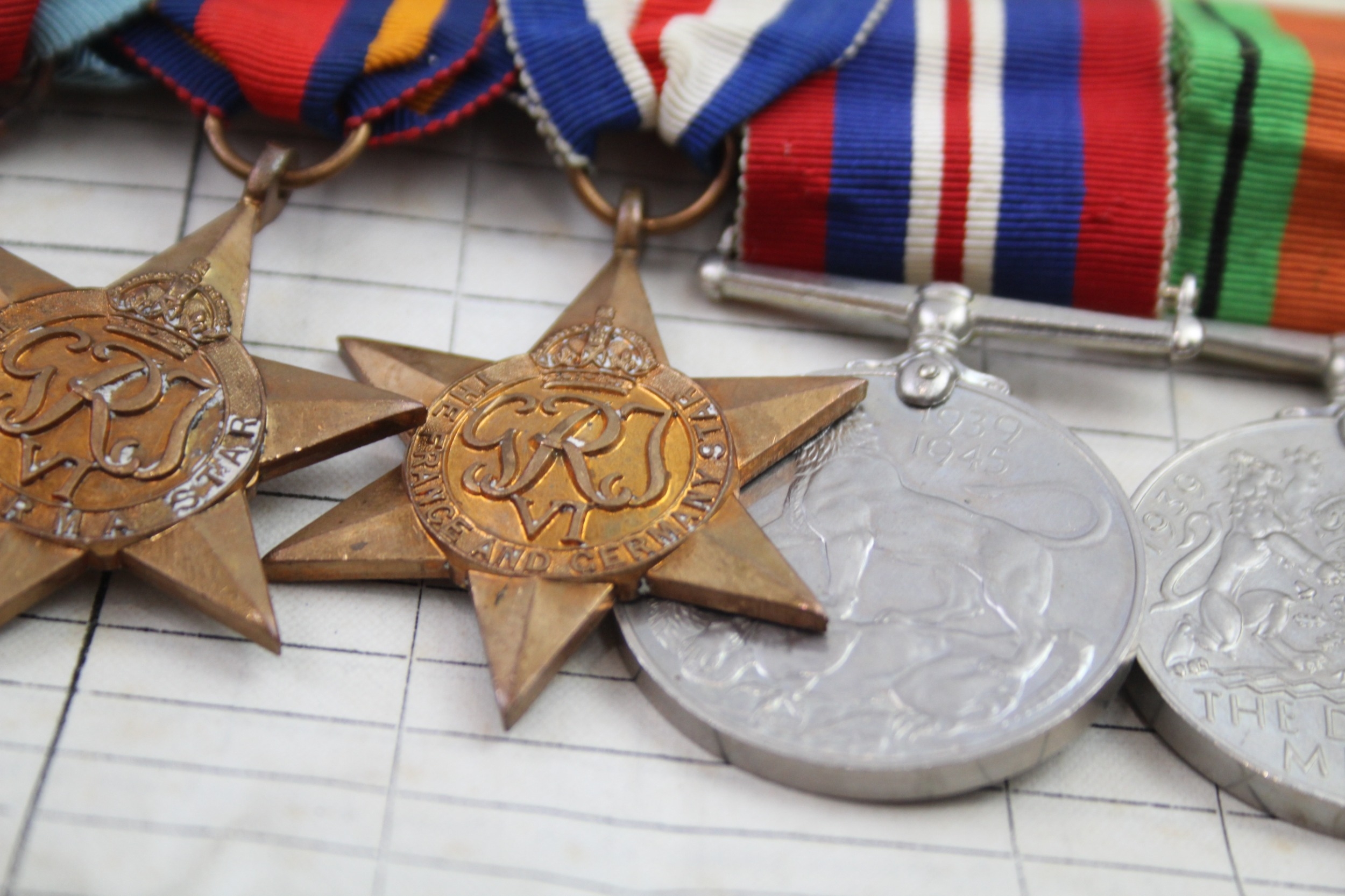 WW2 Mounted Medal Group & Original Paperwork Navy - Image 3 of 7