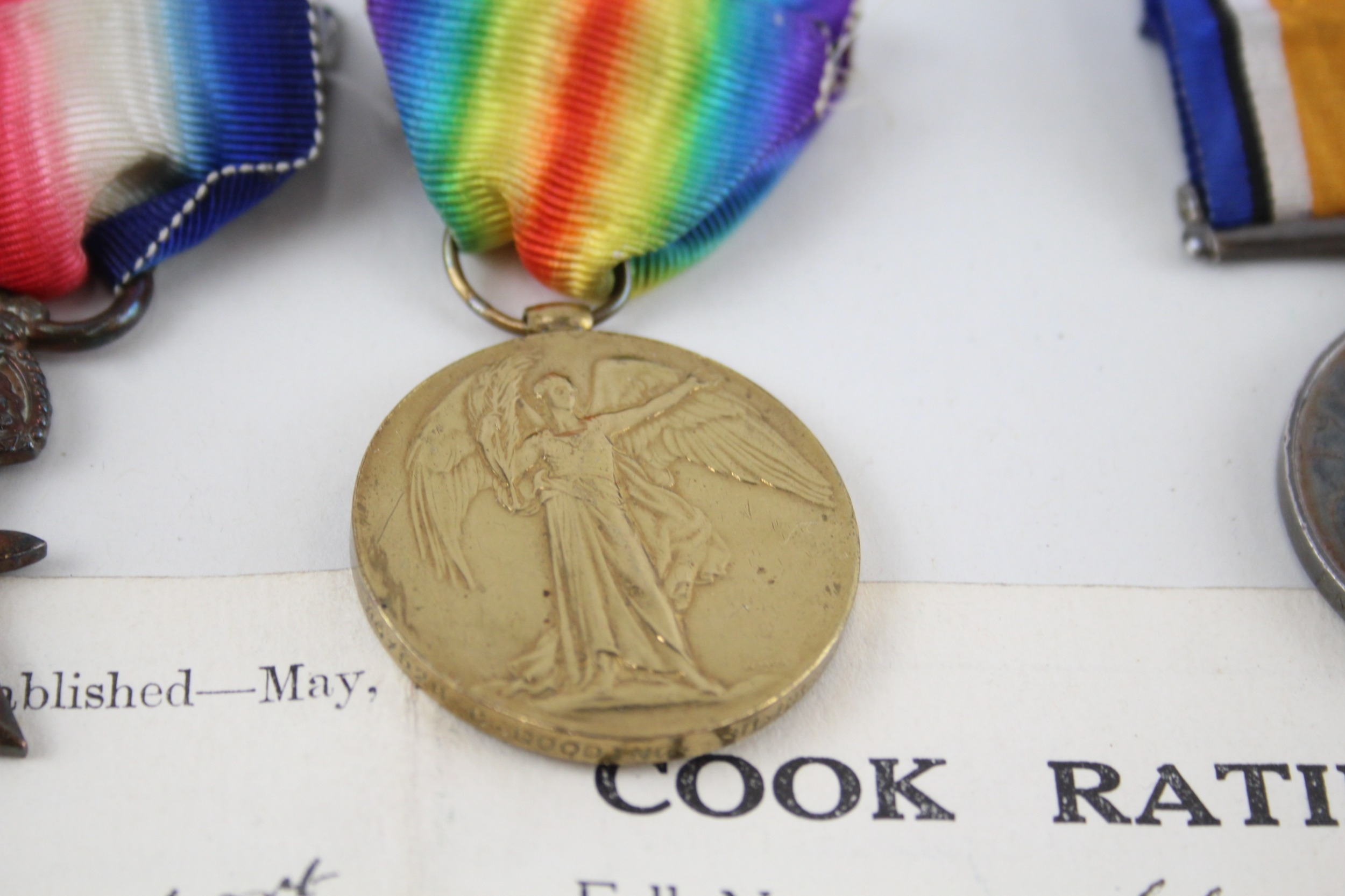 WW Navy Long Service Medal Group & Original Papers Trio Named - Image 7 of 10