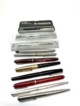 selection of vintage & later fountain pens and penns etc including parker some boxed