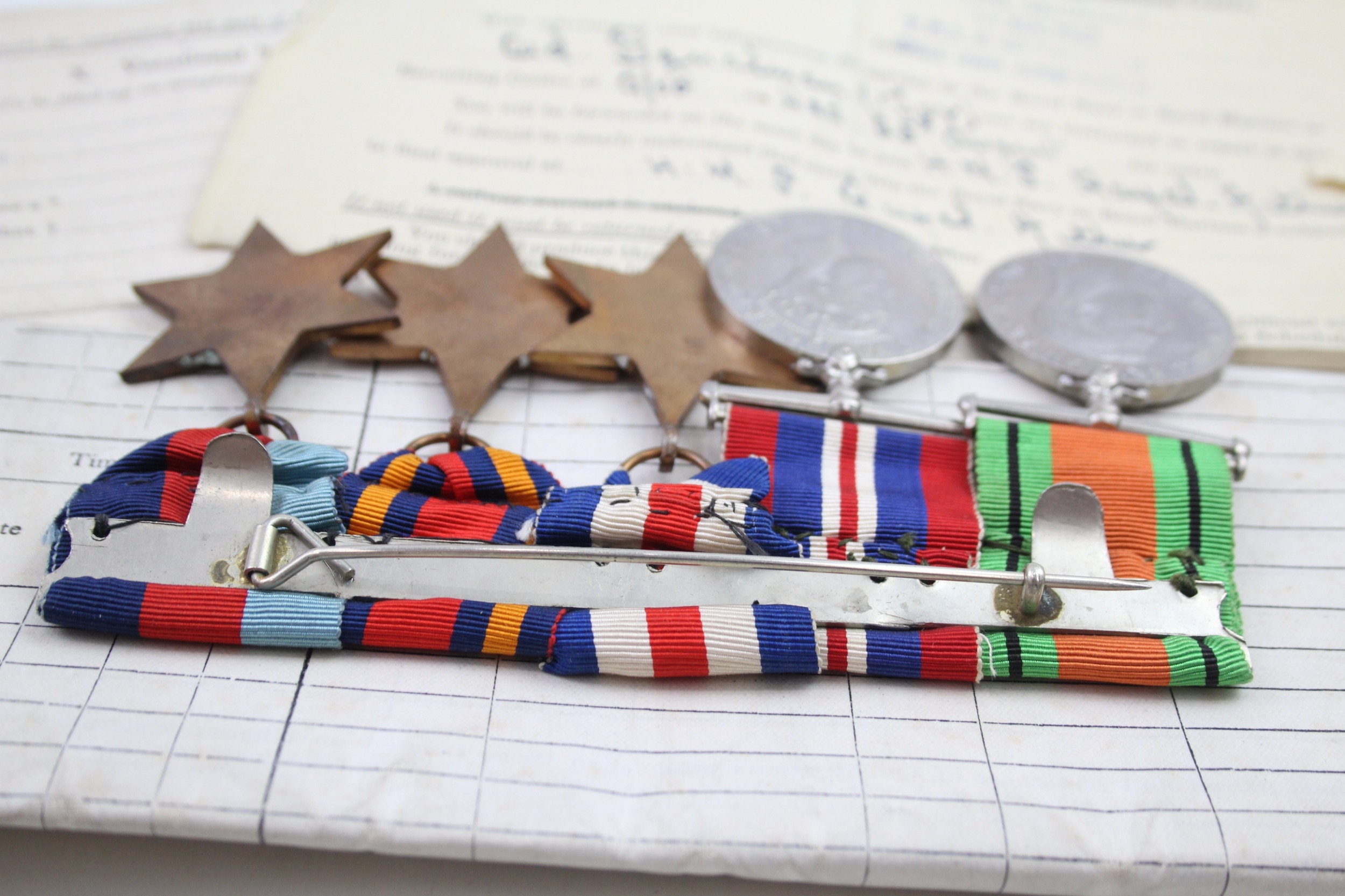 WW2 Mounted Medal Group & Original Paperwork Navy - Image 5 of 7