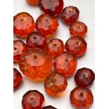 Antique faceted amber beads for necklace repair approx 34g largest bead measures approx 1.8cm