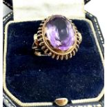 9ct gold amethyst ring weight 5.5g