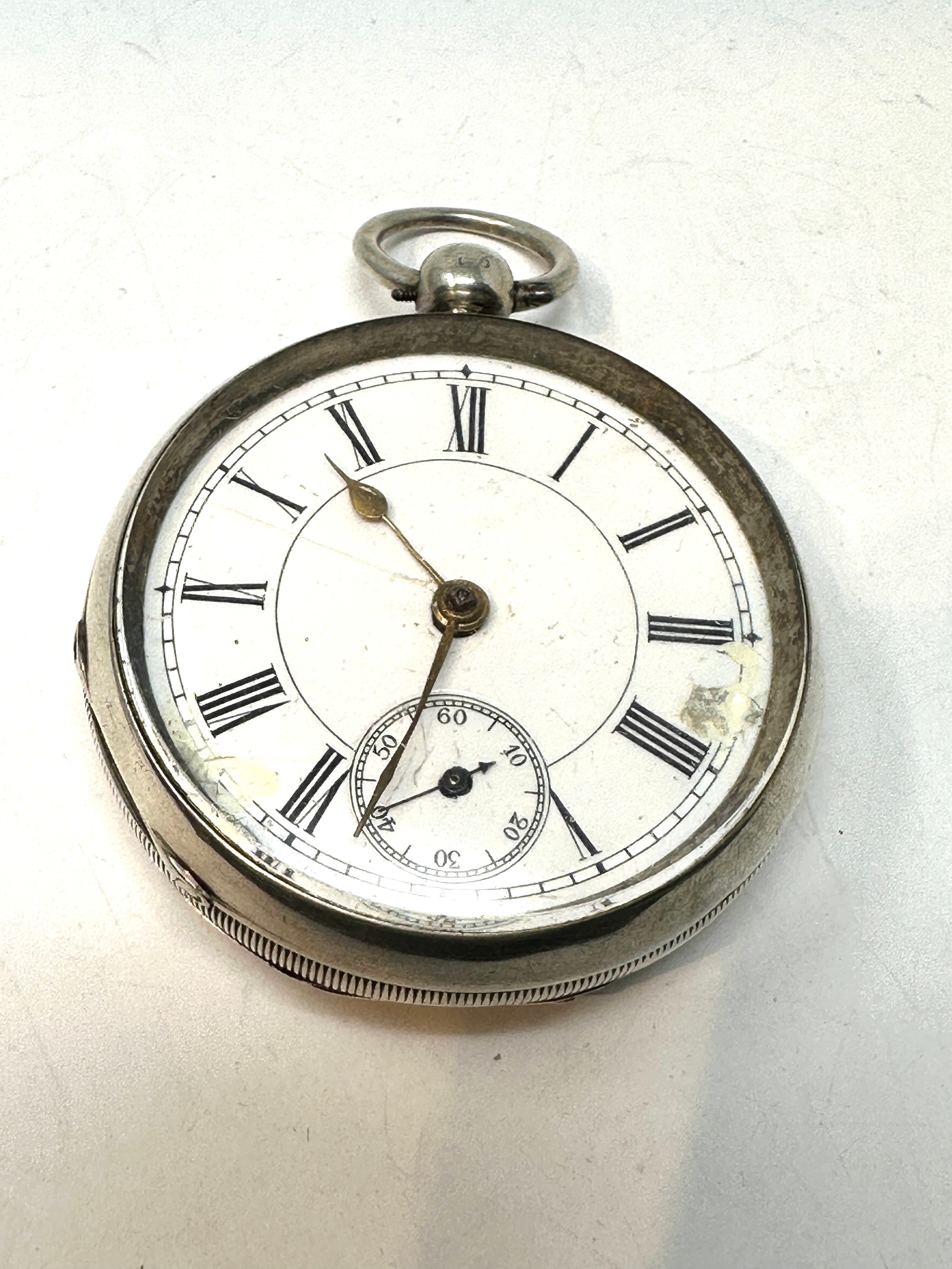 STERLING SILVER Cased Gents Vintage POCKET WATCH Key-wind Working