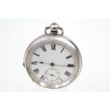 Sterling Silver Gents Vintage Open Face Pocket Watch Key-wind Working