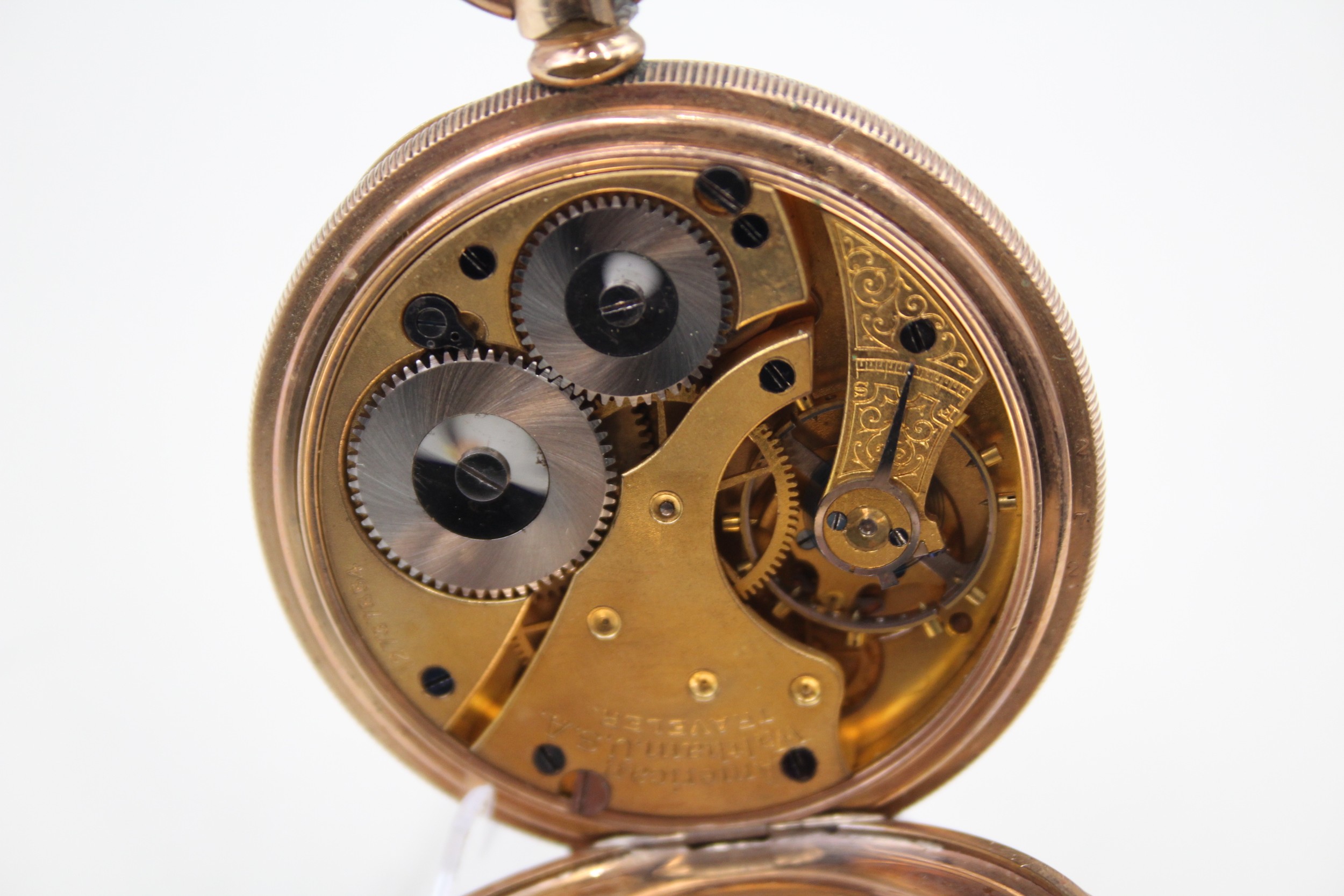 WALTHAM Gents Vintage Rolled Gold Open Face Pocket Watch Hand-wind Working - Image 4 of 6