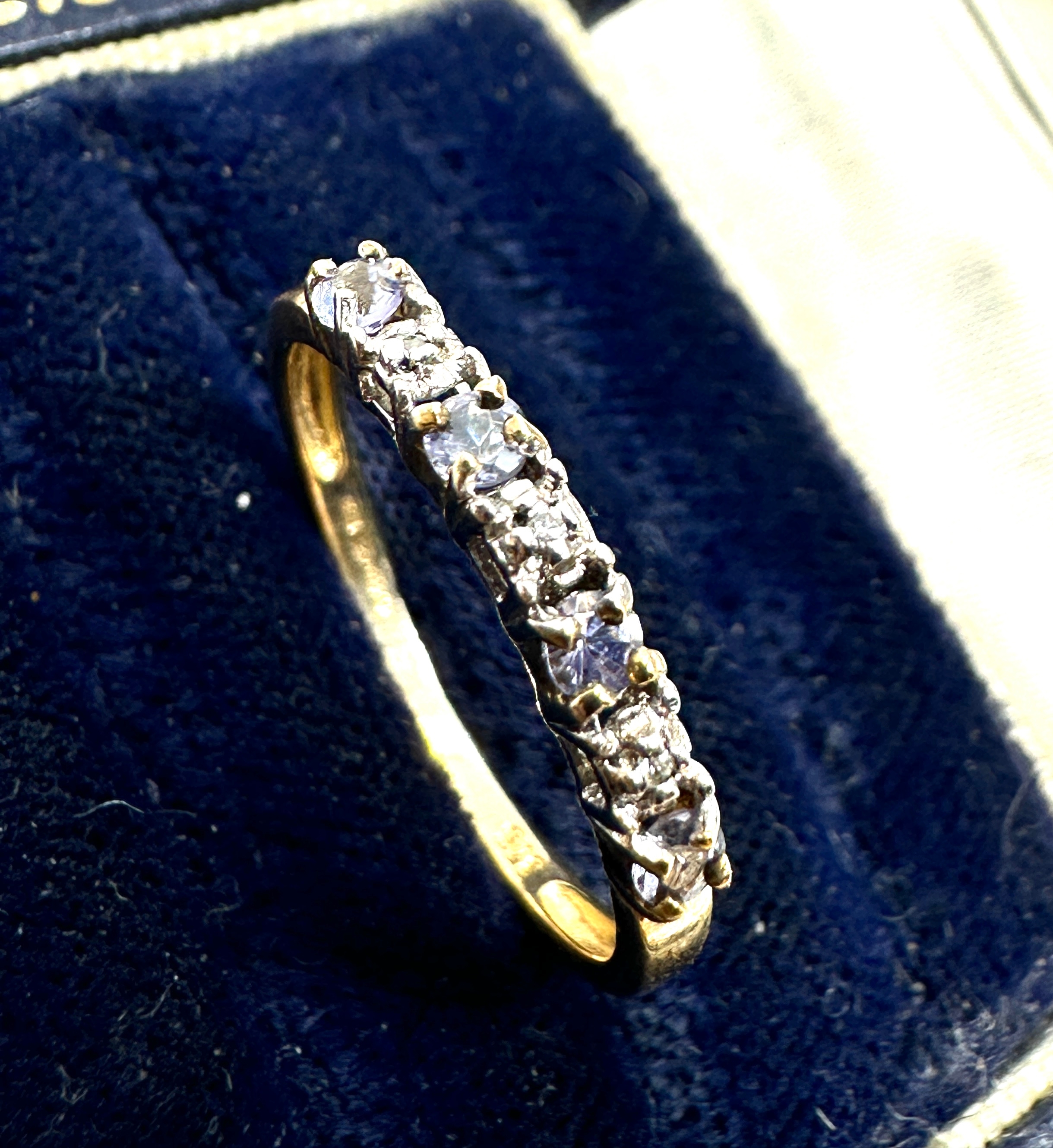 9ct gold tanzanite & diamond ring weight 1.5g - Image 3 of 4