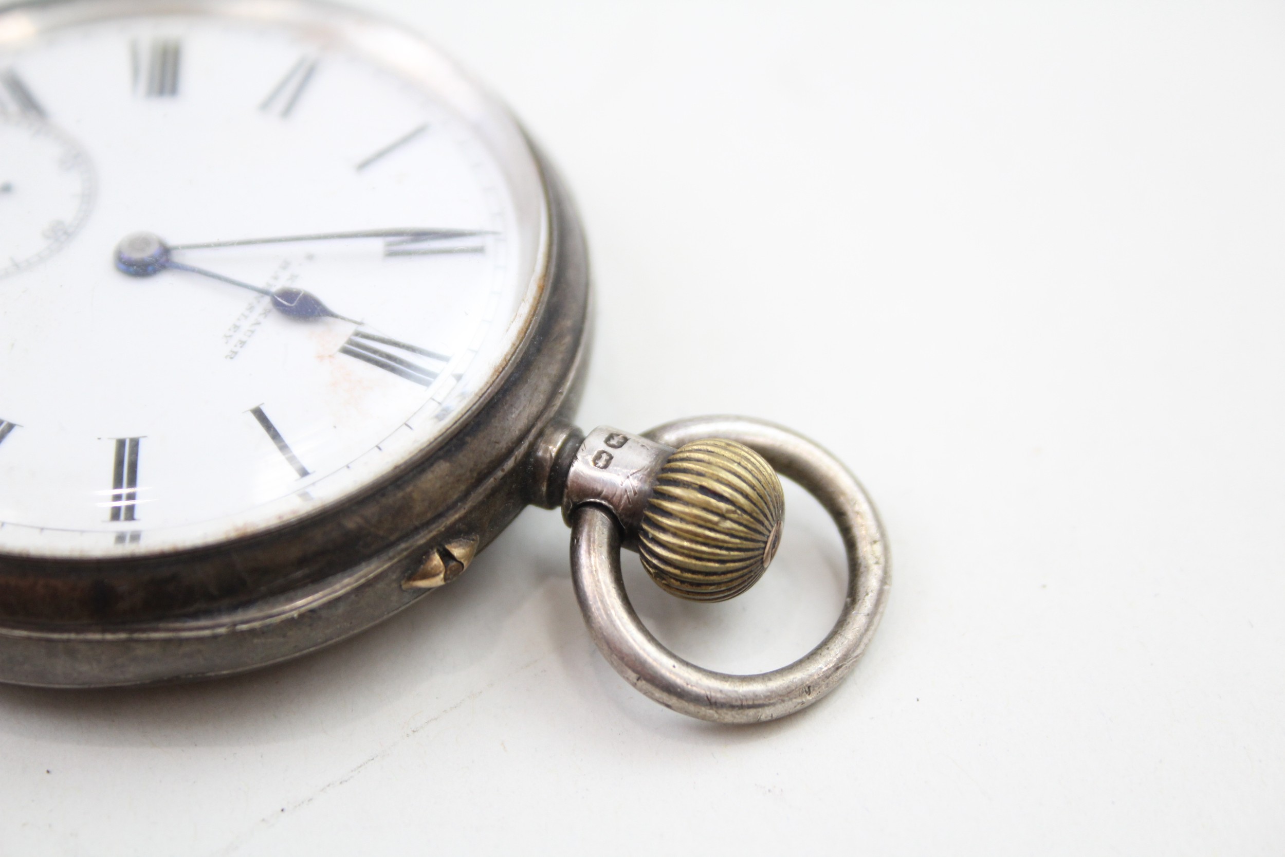 Sterling Silver Gents Vintage Open Face Pocket Watch Hand-wind not Working - Image 5 of 8