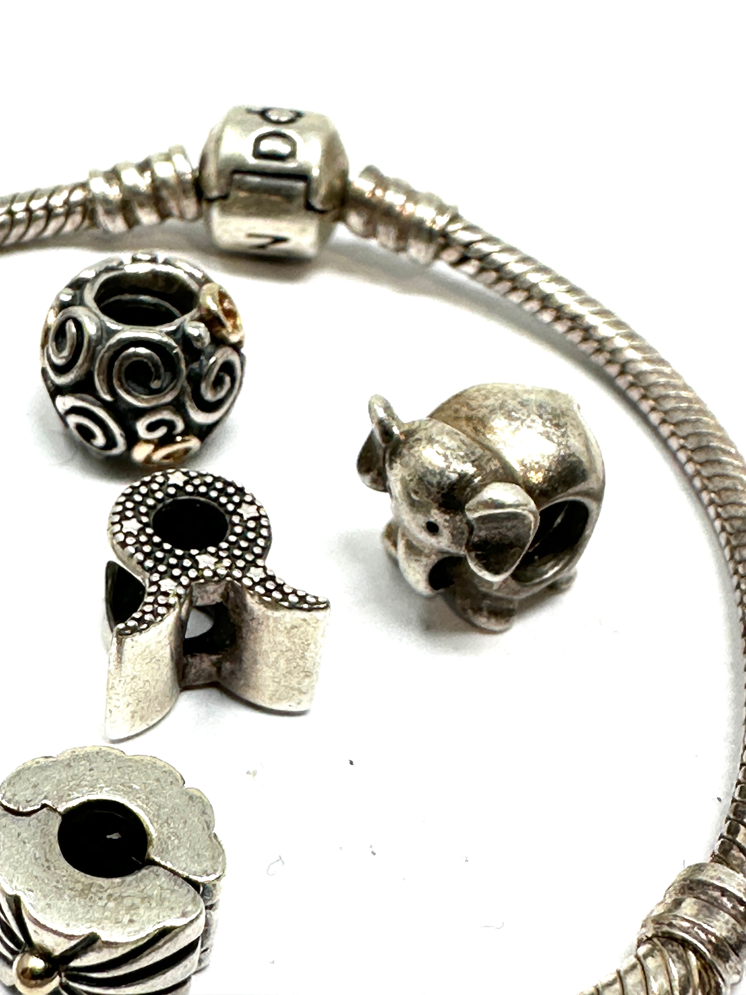 Pandora silver charms & pandora snake bracelet - Image 3 of 4